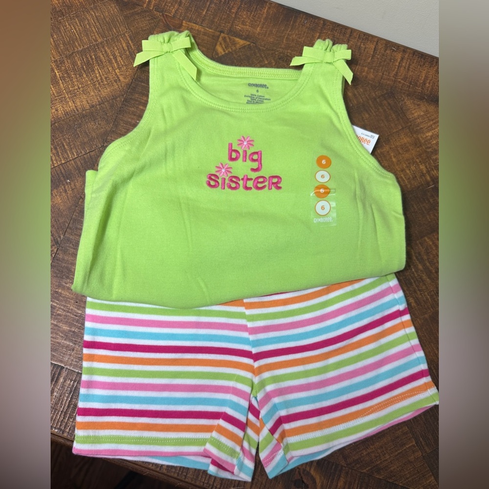 NWT 6 Gymboree BIG SISTER Tank Top‎ & Matching Shorts